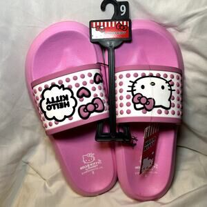 Sanrio Hello Kitty Women's Slides / Slip-ons / Sandals Size 9 Pink and white